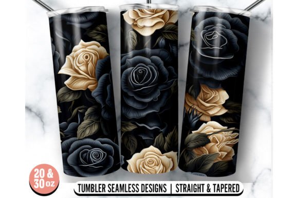Black White Rose Skinny Tumbler Wrap: Graphics for Crafts