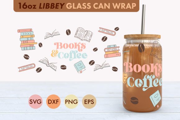 Books and Coffee SVG Graphics for Crafts