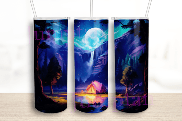 Camping Tent 20 Oz Tumbler Wrap