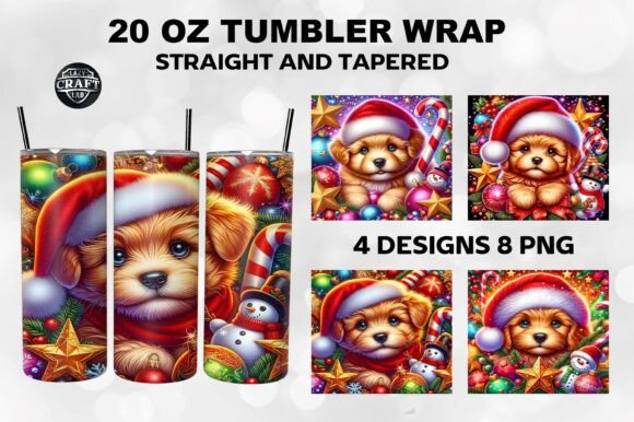 Christmas Dog Skinny Tumbler Wrap 20oz Graphics