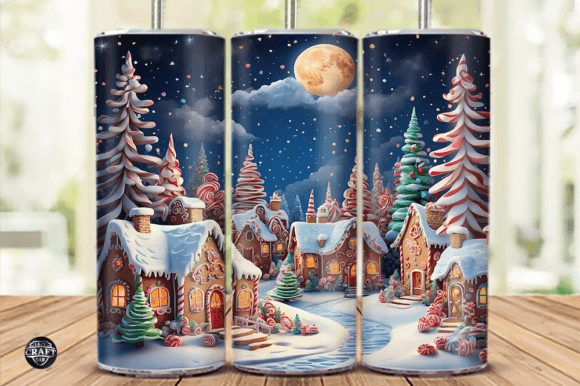 Christmas Tumbler Wrap 20oz Skinny PNG Graphics