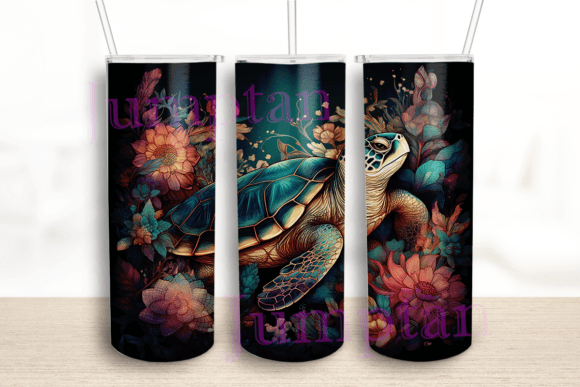 Galaxy Flower Turtle Tumbler