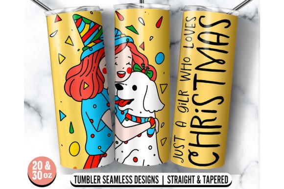 Girl Christmas Tumbler Wrap: Graphics for Crafts