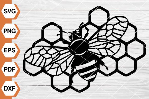 Honeycomb with Bee SVG EP-148: Graphics & Illustrations for Local Branding