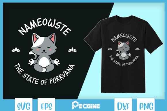 Nameowste Cat Yoga SVG: Graphics for Crafts & Content