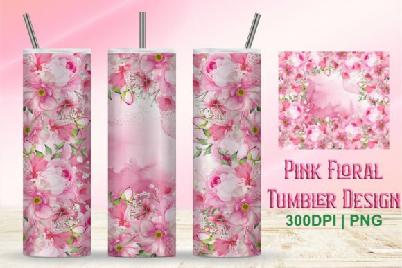 Pink Floral Tumbler Design: Graphics & Crafts Asset Review