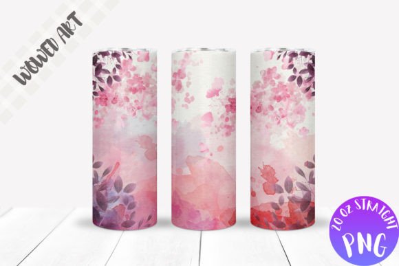 Pink Splash 20oz Skinny Tumbler Wrap Graphics