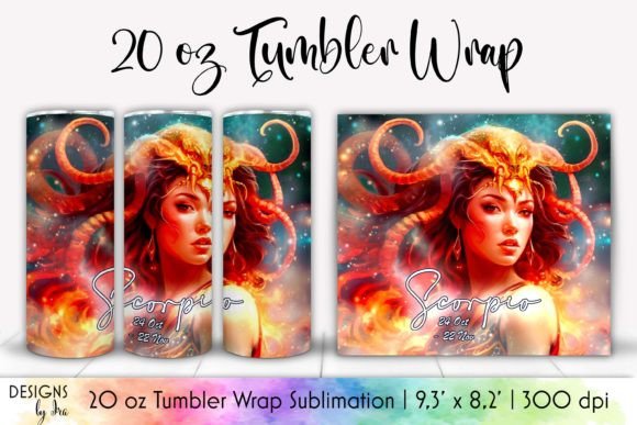 Scorpio Zodiac Tumbler Wrap Graphics