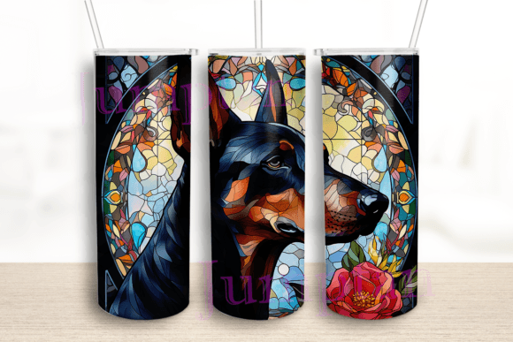 Stained Glass Dog Tumbler: Crafts & Graphics for Editorial Charm