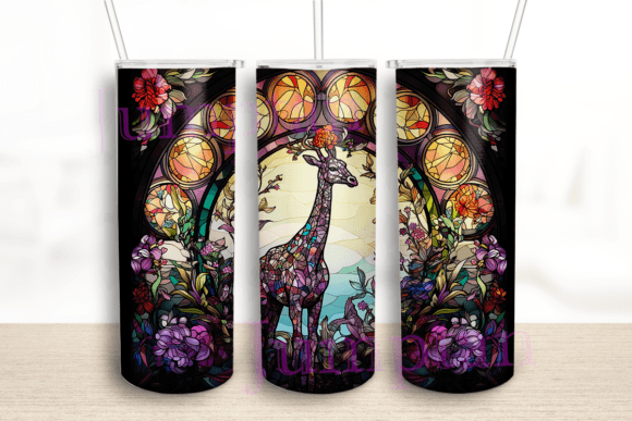 Stained Glass Giraffe Tumbler: Graphics for Crafts Brands
