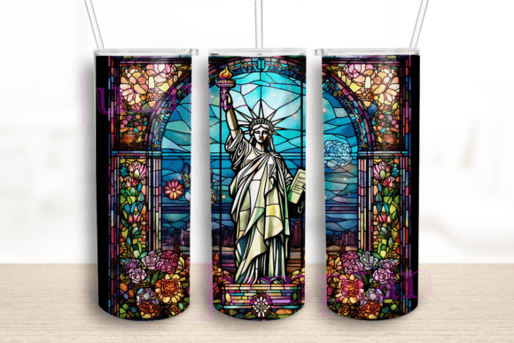 Stained Glass Statue of Liberty Tumbler Graphics for Crafts
