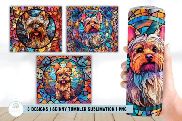 Stained Glass Yorkshire Terrier Tumbler: Graphics for Crafts Brands