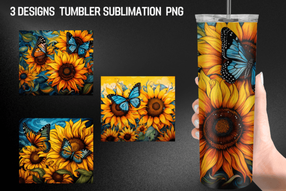 Sunflower Tumbler Wrap Graphics for Crafts
