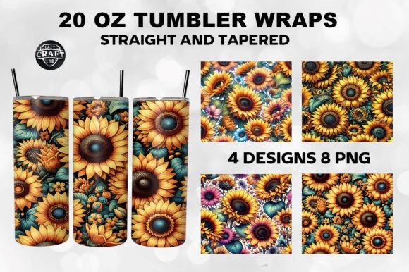 Sunflowers Tumbler Wrap 20oz: Graphics for Vibrant Tumbler Wraps