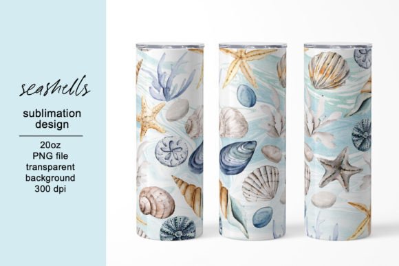 Tumbler Sublimation Design with Shells