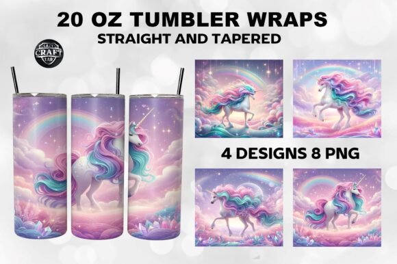 Unicorn Tumbler Wrap 20oz: Graphics for Playful Tumbler Wraps